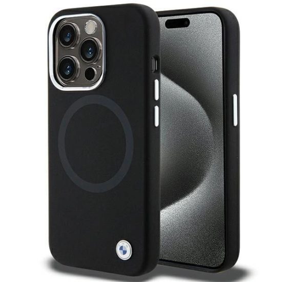 iPhone 15 Pro Max Tok - BMW Signature Liquid Silicone MagSafe - Fekete