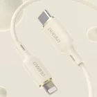 Dudao 2in1 USB-C - USB-C + Lightning  Kábel - 1.2m 100W - Bézs