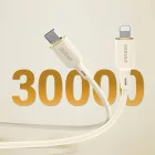 Dudao 2in1 USB-C - USB-C + Lightning  Kábel - 1.2m 100W - Bézs