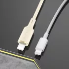 Dudao 2in1 USB-C - USB-C + Lightning  Kábel - 1.2m 100W - Bézs