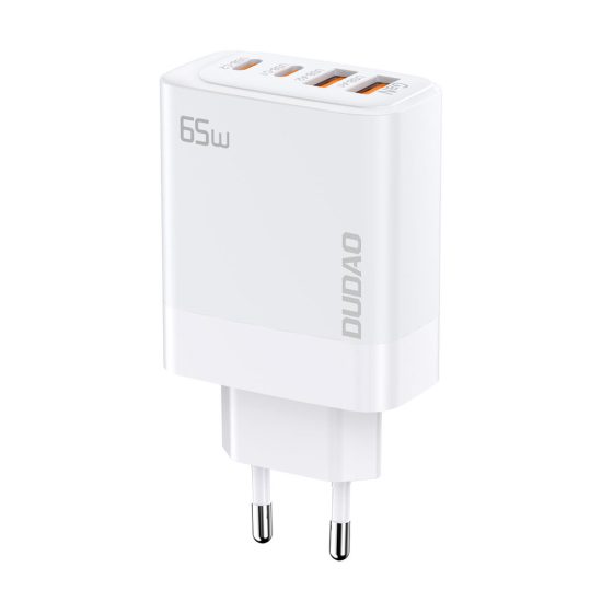 Dudao A65EU GaN Hálózati Töltő 65W - 2xUSB-A + 2xUSB-C - Fehér