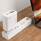 Dudao A65EU GaN Hálózati Töltő 65W - 2xUSB-A + 2xUSB-C - Fehér