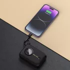 Dudao K14 Power Bank 10000mAh Beépített USB-C és Lightning Kábelekkel - Fekete