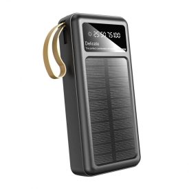 Dudao K18+ Solar Power Bank - 20000 mAh - USB-A + C + Micro + Lightning Kábellel - Fekete   Dudao K18+ Solar Power Bank - 20000 mAh - USB-A + C + Micro + Lightning Kábellel - Fekete