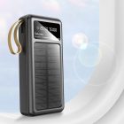 Dudao K18+ Solar Power Bank - 20000 mAh - USB-A + C + Micro + Lightning Kábellel - Fekete