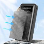 Dudao K18+ Solar Power Bank - 20000 mAh - USB-A + C + Micro + Lightning Kábellel - Fekete