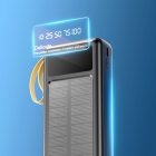 Dudao K18+ Solar Power Bank - 20000 mAh - USB-A + C + Micro + Lightning Kábellel - Fekete