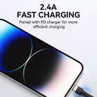Wozinsky USB-A - Lightning Kábel - 1m 2.4A - Fekete