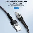 Wozinsky USB-A - USB-C Kábel - 1m 2.4A - Fekete
