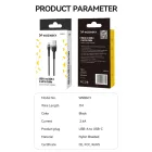 Wozinsky USB-A - USB-C Kábel - 2m 2.4A - Fekete
