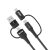 Wozinsky 4in1 2x USB-C + 1x USB-A + 1x Lightning Kábel - 1m 3A 60W - Fekete