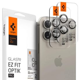   iPhone 14 Pro / 14 Pro Max / 15 Pro / 15 Pro Max / 16 Pro / 16 Pro Max Lencsevédő - Spigen Glas.tR EZ Fit Optik Pro - Titán x 2 db