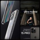 iPhone 15 Pro Tok - Spigen Ultra Hybrid - Átlátszó-Szürke