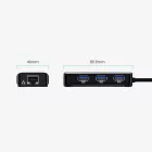 Ugreen 4in1 USB 3.0 HUB - 3x USB-A + RJ45 1000 Mbps - Fekete