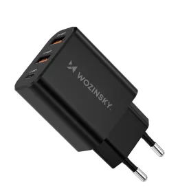 Wozinsky Hálózati Töltő 30W - USB-C + 2x USB-A - Fekete