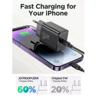 Joyroom JR-TCF06 Hálózati Töltő 20W PD - USB-C + 1m C-C Kábel - Fekete