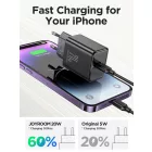 Joyroom JR-TCF06 Hálózati Töltő 20W PD - USB-C + 1m C-C Kábel - Fehér