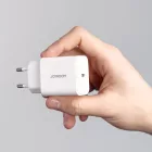 Joyroom JR-TCF06 Hálózati Töltő 20W PD - USB-C + 1m C-C Kábel - Fehér