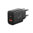 Joyroom Hálózati Töltő 20W - USB-A + USB-C + USB-C Kábel - Fekete
