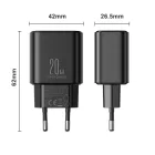 Joyroom Hálózati Töltő 20W - USB-A + USB-C + USB-C Kábel - Fekete