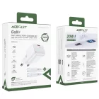 Acefast A73 Mini Hálózati Töltő GaN 20W + C-C Kábel - Fehér