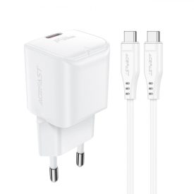 Acefast A77 Mini Hálózati Töltő GaN 30W + C-C Kábel - Fehér   Acefast A77 Mini Hálózati Töltő GaN 30W + C-C Kábel - Fehér