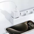 Acefast A77 Mini Hálózati Töltő GaN 30W + C-C Kábel - Fehér