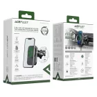 Acefast D18 Autós Tartó és 15W MagSafe / Qi Töltő + USB-A-USB-C Kábel - Fekete