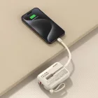 Dudao K14 Power Bank 10000mAh Beépített USB-C és Lightning Kábelekkel - Bézs