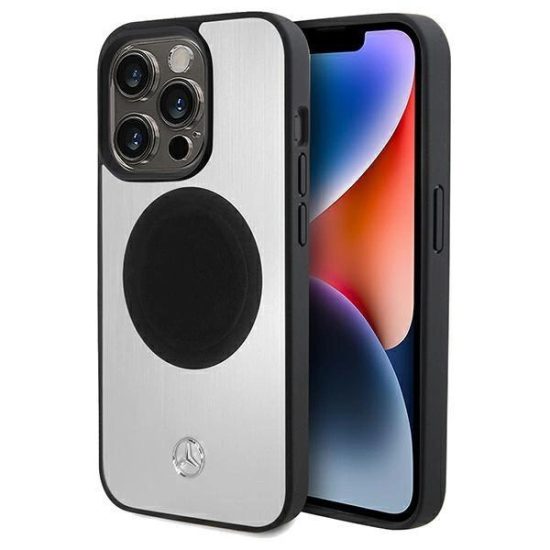 iPhone 15 Pro Max Tok - Mercedes Leather&Alu MagSafe - Ezüst