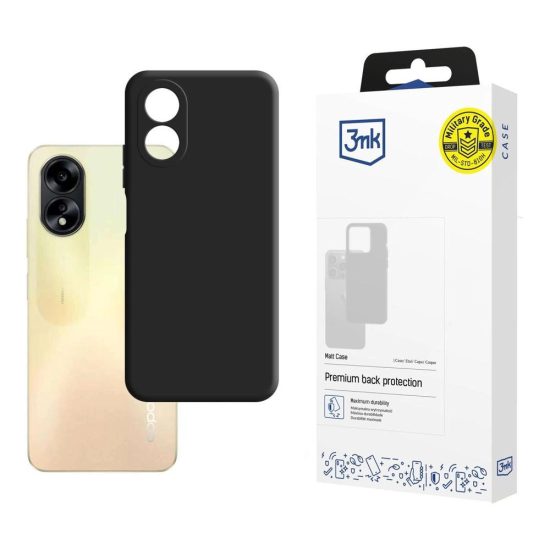 Oppo A38 Tok - 3mk Matt Case - Fekete