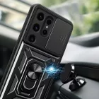 Samsung Galaxy S24 Ultra Tok - Hybrid Armor Camshield - Fekete