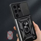 Samsung Galaxy S24 Ultra Tok - Hybrid Armor Camshield - Fekete