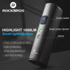 Rockbros V9M-1000 Újratölthető Első Kerékpárlámpa - 1000 lm