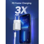 Choetech GaN Hálózati Töltő 30W - 1x USB-C PD - Fehér