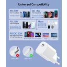 Choetech GaN Hálózati Töltő 30W - 1x USB-C PD - Fehér