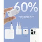 Choetech GaN Hálózati Töltő 30W - 1x USB-C PD - Fehér