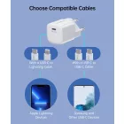 Choetech GaN Hálózati Töltő 30W - 1x USB-C PD - Fehér