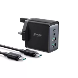   Joyroom GaN Hálózati Töltő UK 67W - 2xUSB-A + 2xUSB-C + 1.2m C-C Kábel