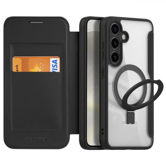 Samsung Galaxy S24 Tok - Dux Ducis Skin X Pro + MagSafe Gyűrűs Állvány - Fekete