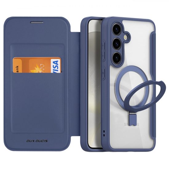 Samsung Galaxy S24 Tok - Dux Ducis Skin X Pro + MagSafe Gyűrűs Állvány - Kék