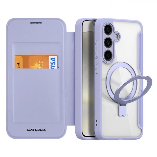 Samsung Galaxy S24 Tok - Dux Ducis Skin X Pro + MagSafe Gyűrűs Állvány - Lila