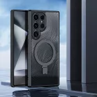 Samsung Galaxy S24 Ultra Tok - Dux Ducis Aimo Mag Támasztékkal - Fekete