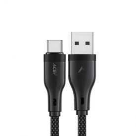 Acefast USB-A - USB-C Kábel - 1.2m 3A - Fekete Acefast USB-A - USB-C Kábel - 1.2m 3A - Fekete