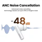 Ugreen HiTune T6 Vezeték Nélküli Fühallgató - ANC + A-C Kábel - Fehér