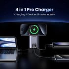 Ugreen GaN Töltőállomás 100W - 2x USB-C + USB-A + Qi MagSafe - Szürke