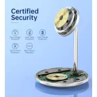 Choetech T581-F 2in1 Mágneses Qi/MagSafe Töltő - Fehér