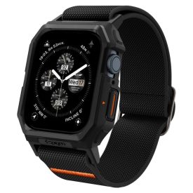 Apple Watch 45mm Tok és Szíj - Spigen Lite Fit Pro - Fekete   Apple Watch 45mm Tok és Szíj - Spigen Lite Fit Pro - Fekete