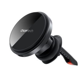 Choetech T204-F Mágneses Autós Tartó + 15W Vezeték Nélküli Töltő - Fekete   Choetech T204-F Mágneses Autós Tartó + 15W Vezeték Nélküli Töltő - Fekete