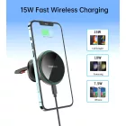 Choetech T204-F Mágneses Autós Tartó + 15W Vezeték Nélküli Töltő - Fekete